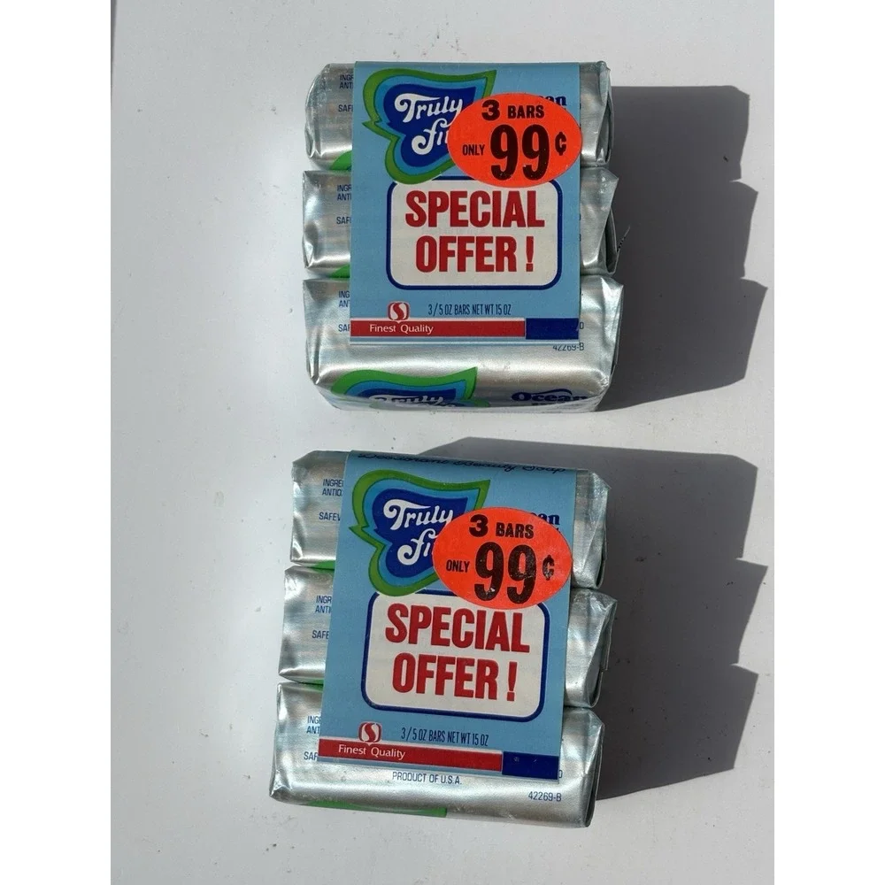 VINTAGE Beauty BAR SOAP Deodorant Soap  Lot‎ Of 6 NEW NOS Truly Fine Ocean Mist